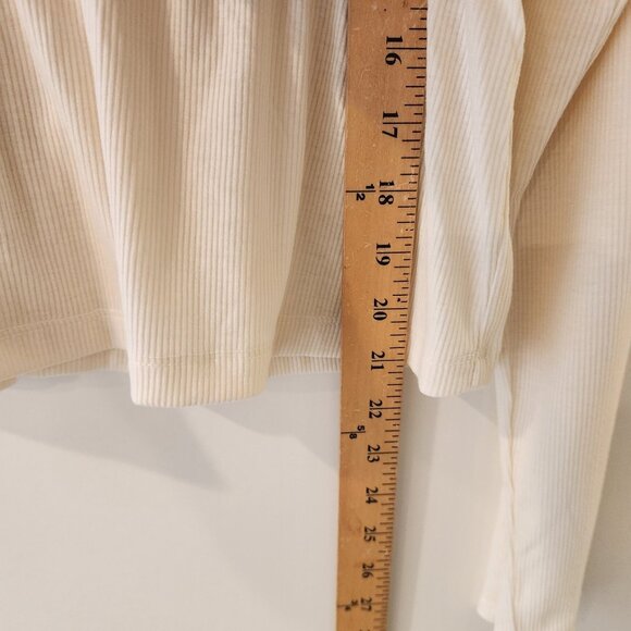 Hippie Rose Surplice V-Neck Top Ribbed Hem Ivory Long Sleeve Juniors Large - Picture 9 of 9